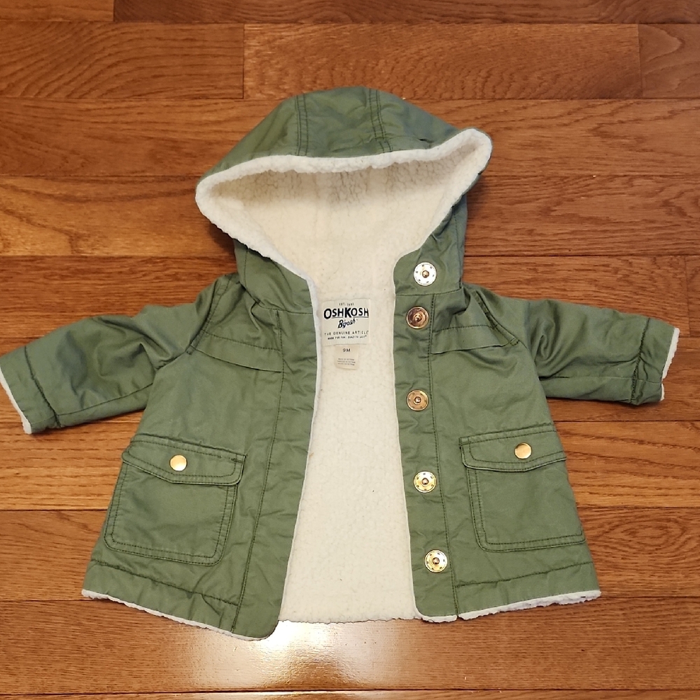 OshKosh B'gosh Olive Hooded Raincoat